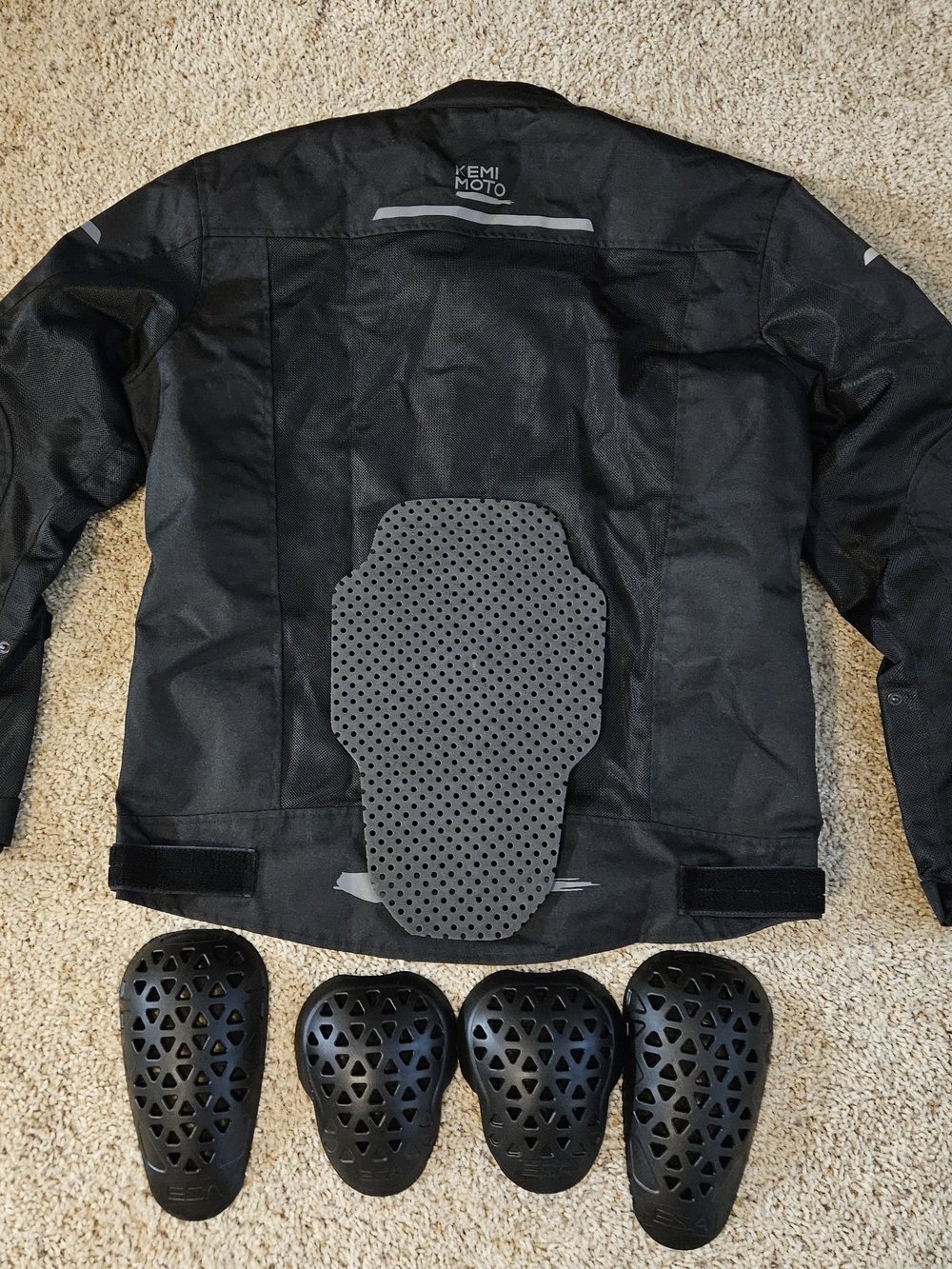 KEMIMOTO Men's Black Motorcycle Jacket with Removable Armor 2xl